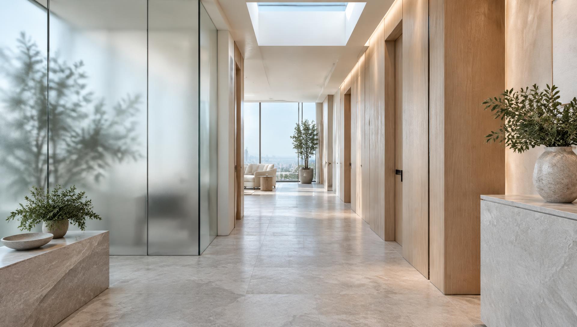 Representative boutique apartment corridor